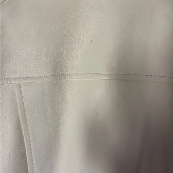 Banana Republic Leather Moto Jacket,‎ White SIZE XS             #425039 N0714 - Picture 5 of 9